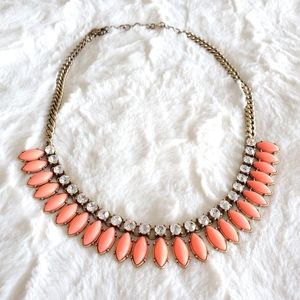 J. Crew Coral & Crystal Statement Necklace